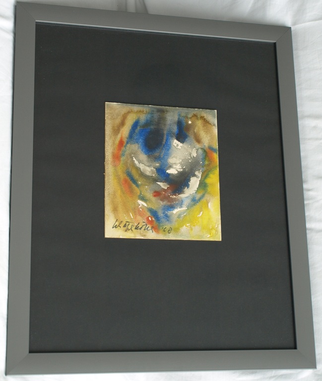 Gerard Schäperkötter : Gouache,  Compositie - gesigneerd & ingelijst – 1968 kopen? Bied vanaf 50!