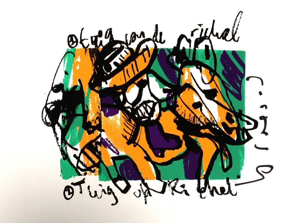 Herman Brood - Originele handgesigneerde zeefdruk - Tuig van de richel verkocht voor € 141!