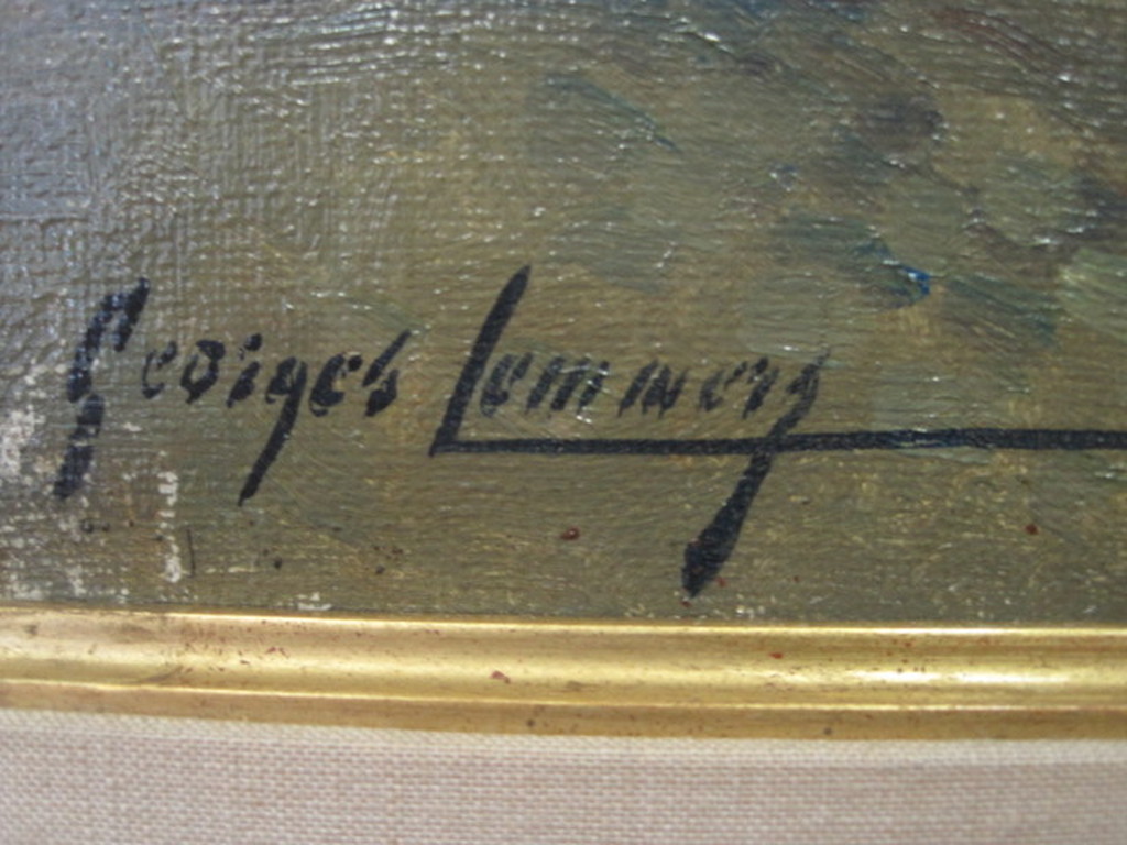George Lemmers 1871-1944 "zonnig dorpsgezicht" olieverf ca, 1900 kopen? Bied vanaf 1!