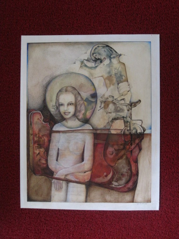 Meesterlijk gedetailleerd groot Aquarel "Rindana" van Georg Hadeler (1939-)  kopen? Bied vanaf 1!