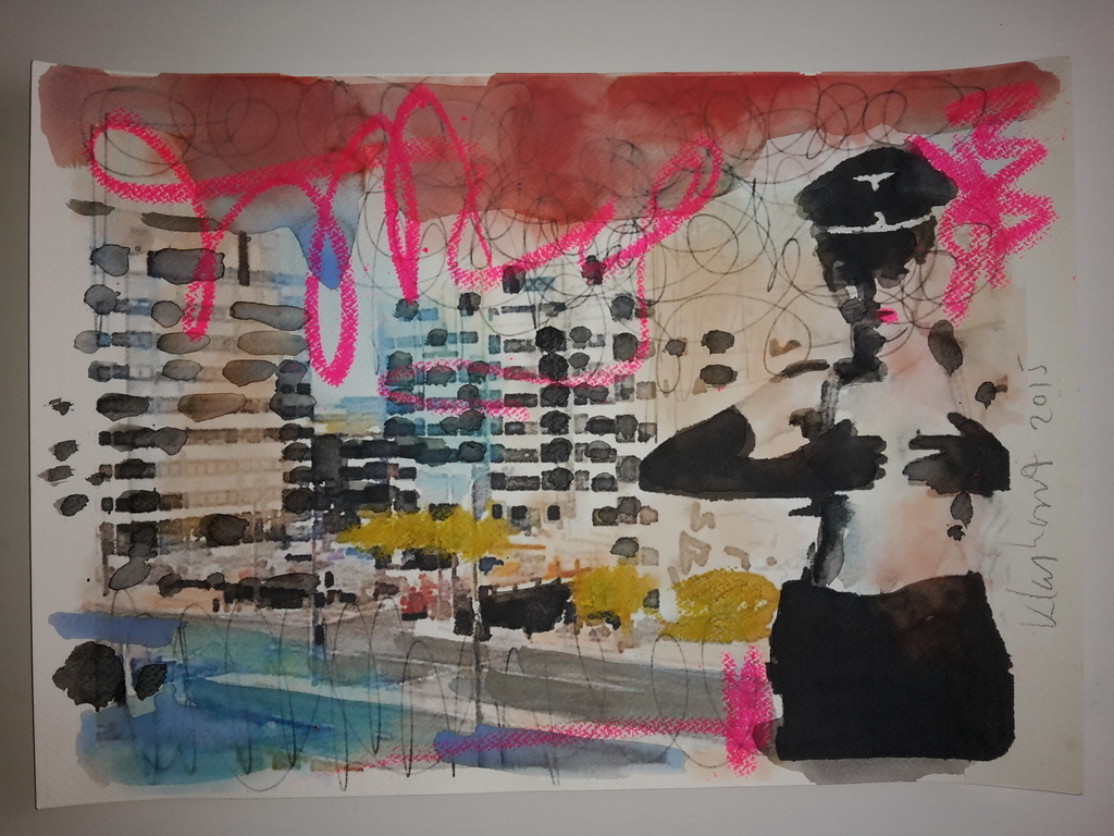 Peter Klashorst - Nightporter - Gemengde techniek op papier - gesigneerd - 2015 kopen? Bied vanaf 55!