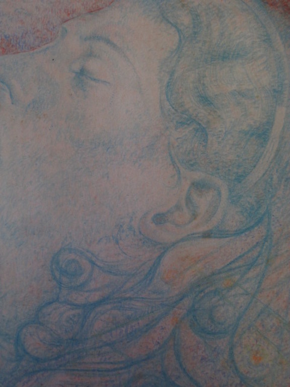 Aloys J. Kreuzer (1911-1977) pointilistische pastel "slapende vrouw" 1945 kopen? Bied vanaf 1!