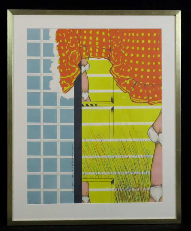 Herman Geerdink: Litho, Hommage aan J. Hanlo - Ingelijst verkocht voor € 35!