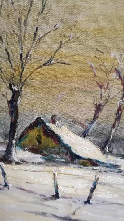 Onbekend kunstenaar, Olieverf op paneel, Winterlandschap kopen? Bied vanaf 1!