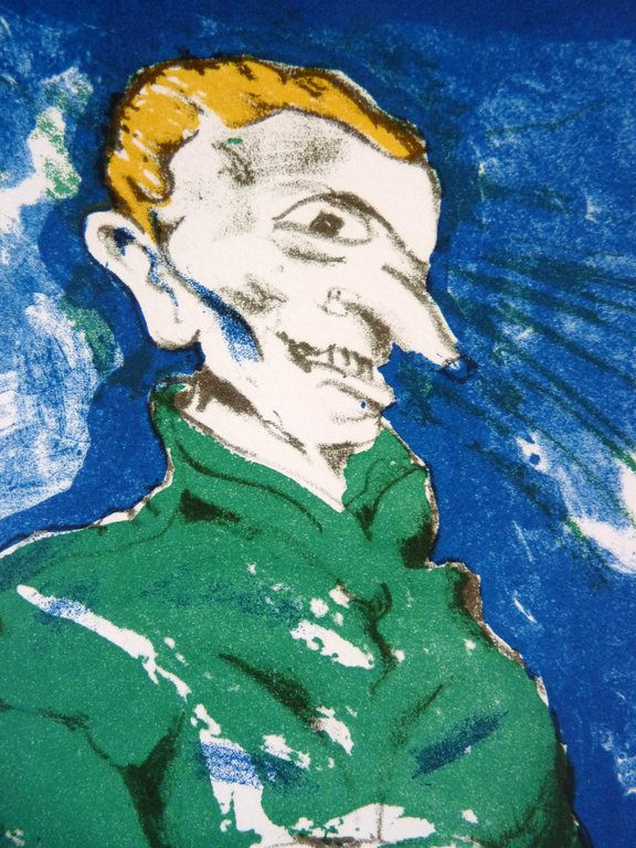 Lucebert - litho -  Man met hond kopen? Bied vanaf 129!