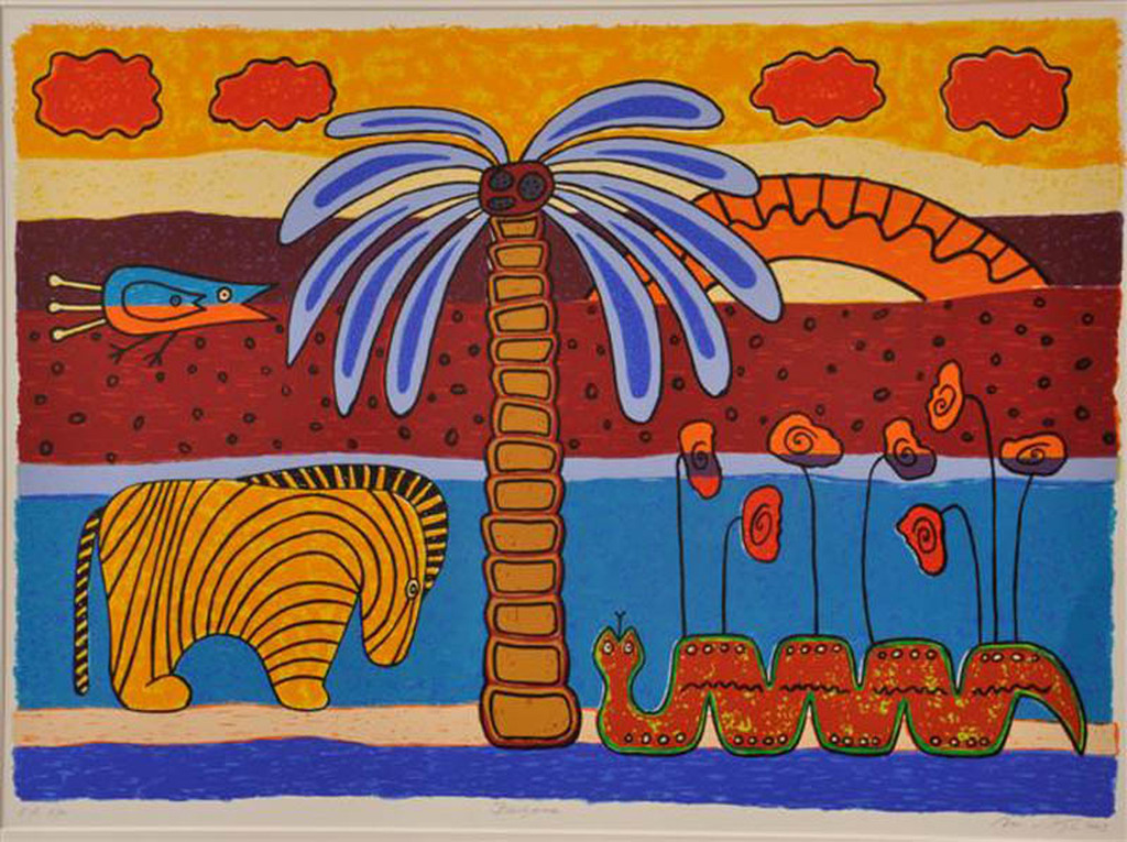 ANS van DIJK Zeefdruk BANGASSOU uit 2003 verkocht voor € 45!