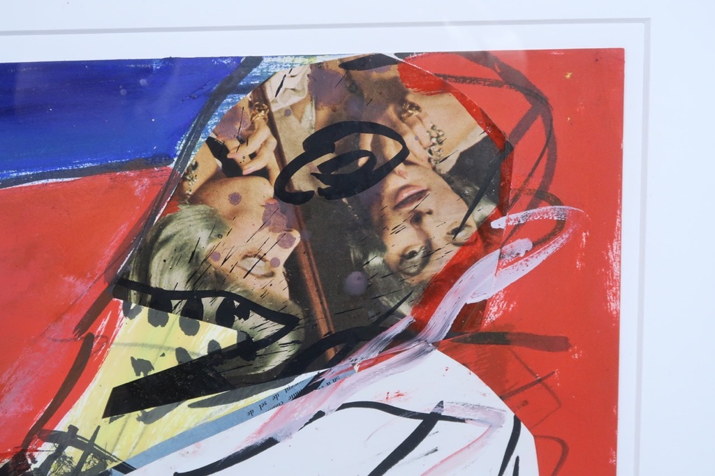 Jan Sierhuis: Acryl en Collage op papier, Figuur - Ingelijst kopen? Bied vanaf 175!