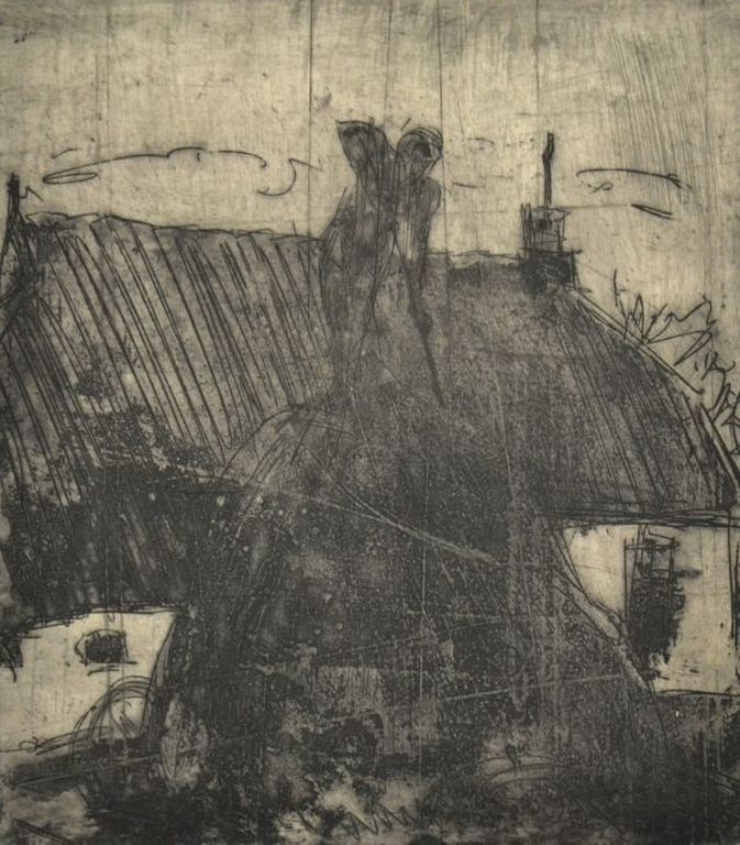 Jan Wiegers: Ets/Aquatint, Het stapelen van het hooi kopen? Bied vanaf 70!