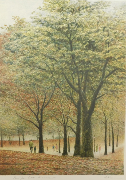 Harold Altman - kleurenlitho - Spring in the Park kopen? Bied vanaf 45!