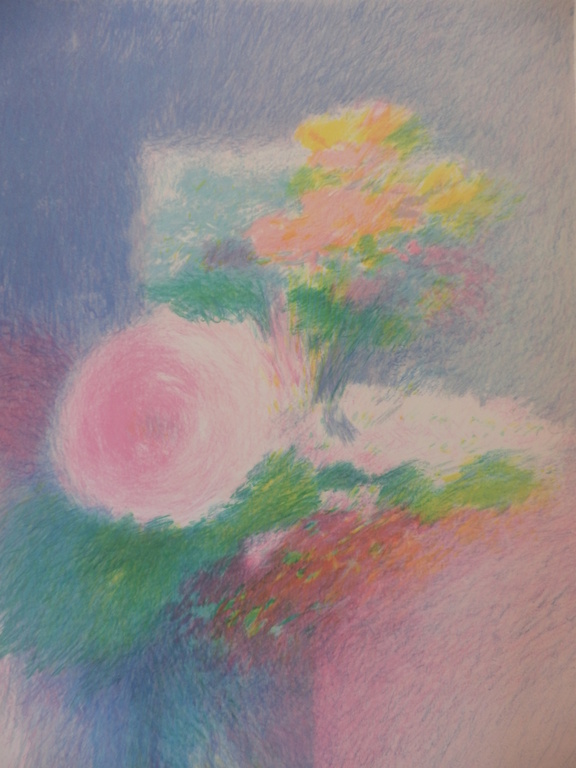 CLAUDE MANOUKIAN  Handgesigneerde Kleurenzeefdruk  LES FLEURS kopen? Bied vanaf 35!