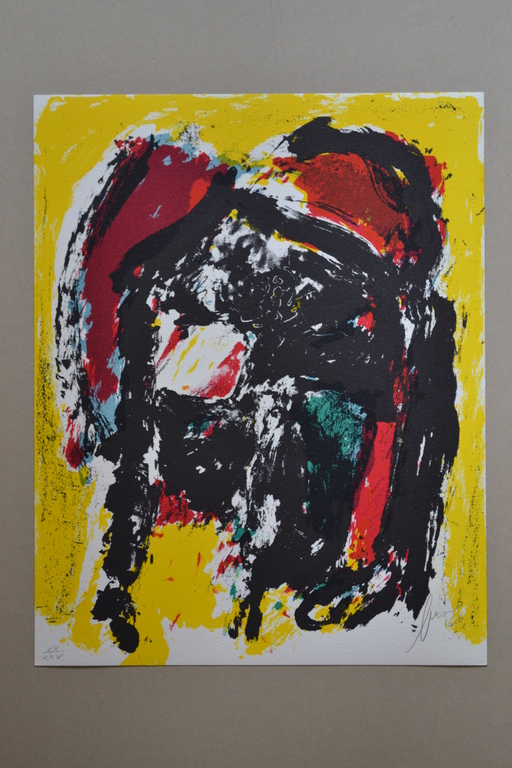 EUGENE BRANDS : PUNTGAVE LITHO UIT 1968 HOUSE AT SUNSET verkocht voor € 180!