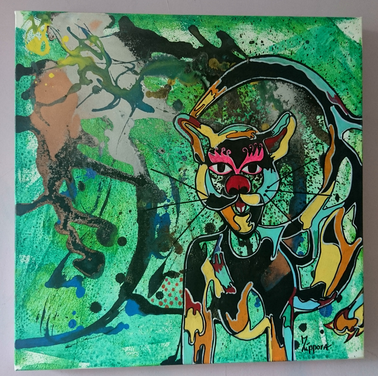 Zippora Meijer Hello World  acryl op 3D doek  50/50 cm kopen? Bied vanaf 1!