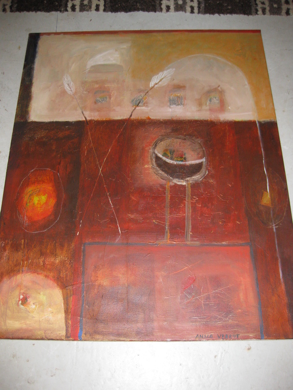 Olieverf op doek van Anna Verrijt - gesigneerd en in perfecte staat 100x80 cm verkocht voor € 95!