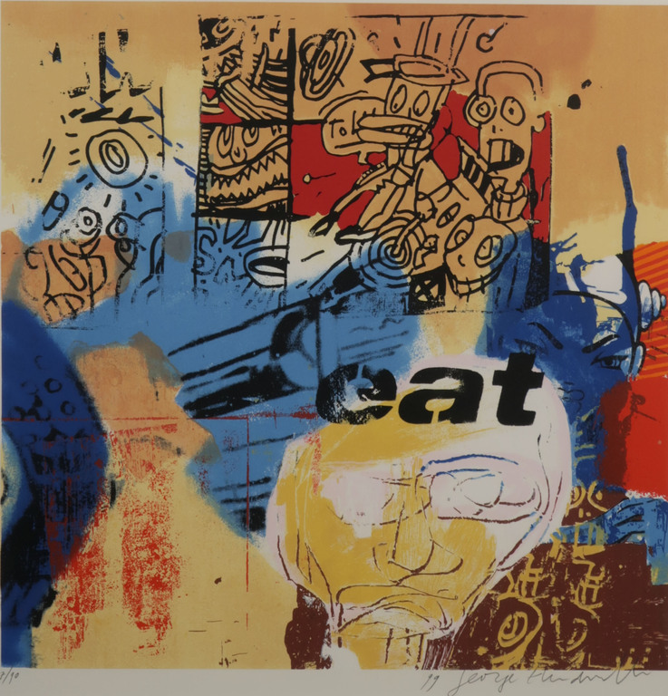 George Heidweiller: Zeefdruk, Eat - Ingelijst kopen? Bied vanaf 40!