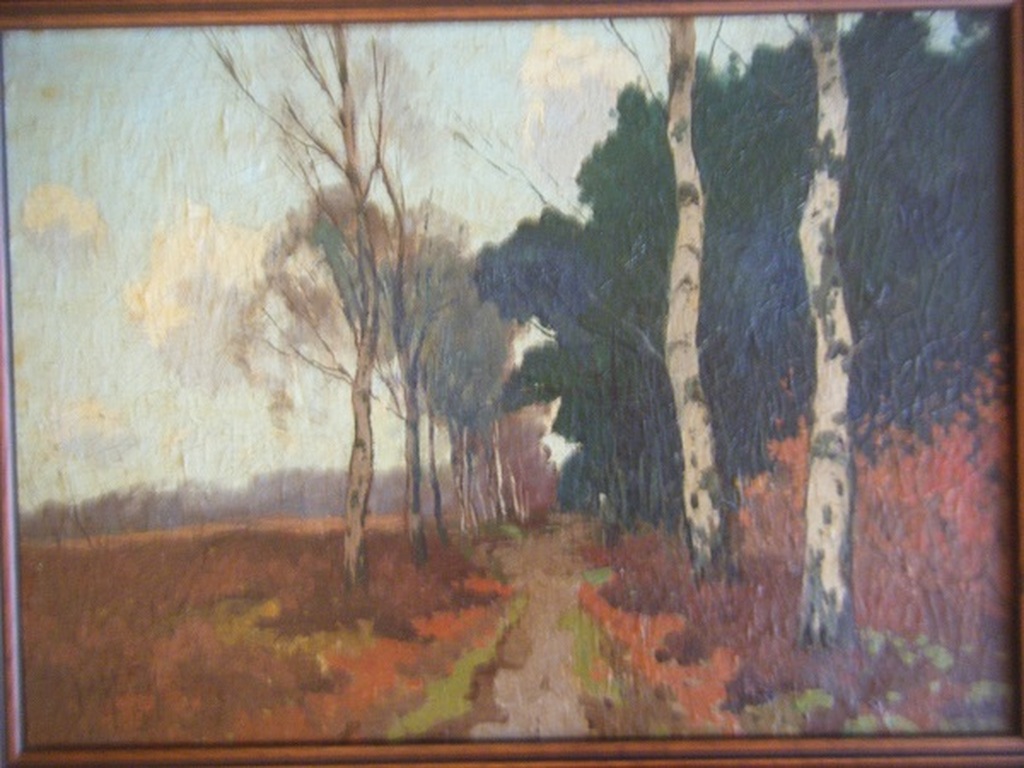 Andries Verleur  1876-1953    Olieverf op doek   ,Bosrand kopen? Bied vanaf 1!