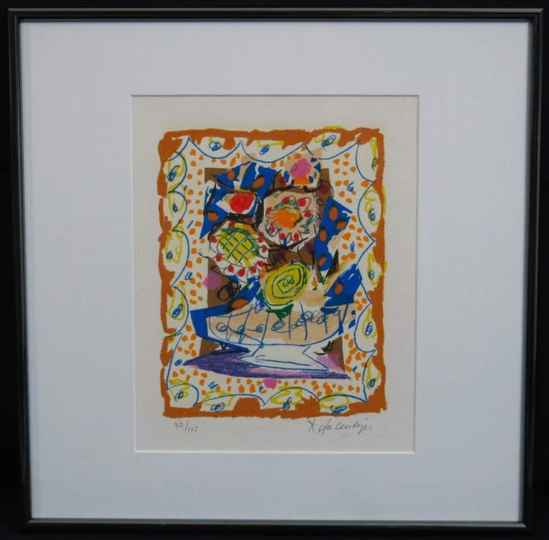 Kees Salentijn: Litho, Zonder titel - Ingelijst kopen? Bied vanaf 40!