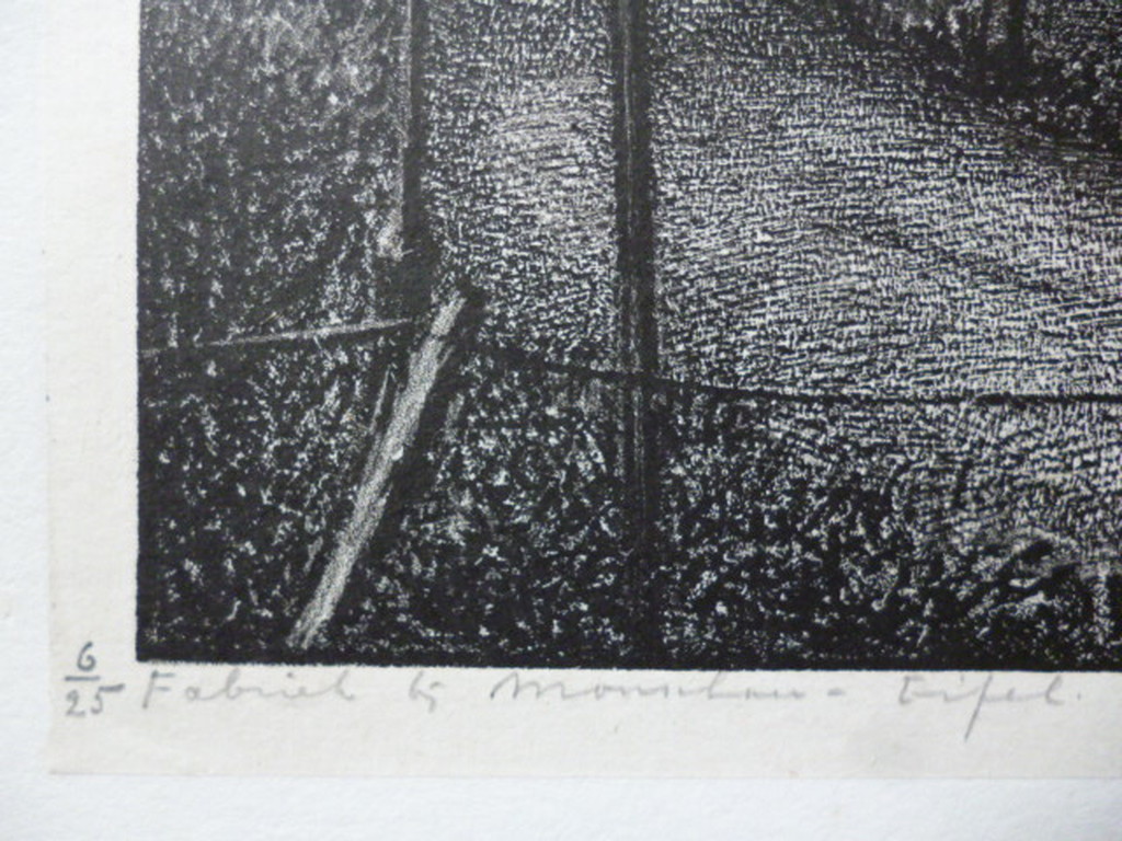 Aart van Dobbenburgh - litho - Fabriek bij Monschau- Eifel kopen? Bied vanaf 40!