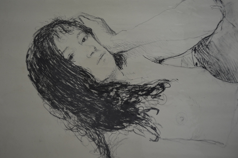 Aat Veldhoen, peinzend naakt , 1964 - rotaprint  verkocht voor € 150!