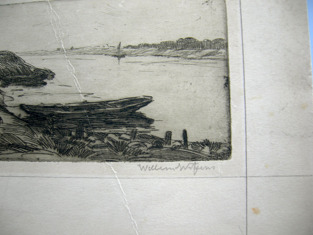 Willem Witjens, ets: Katerveer bij Zwolle kopen? Bied vanaf 5!