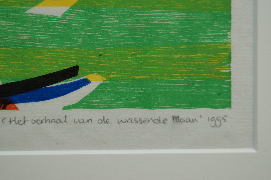 Angenelle Thijssen - gesigneerde houtsnede - Het verhaal van de wassende maan kopen? Bied vanaf 20!