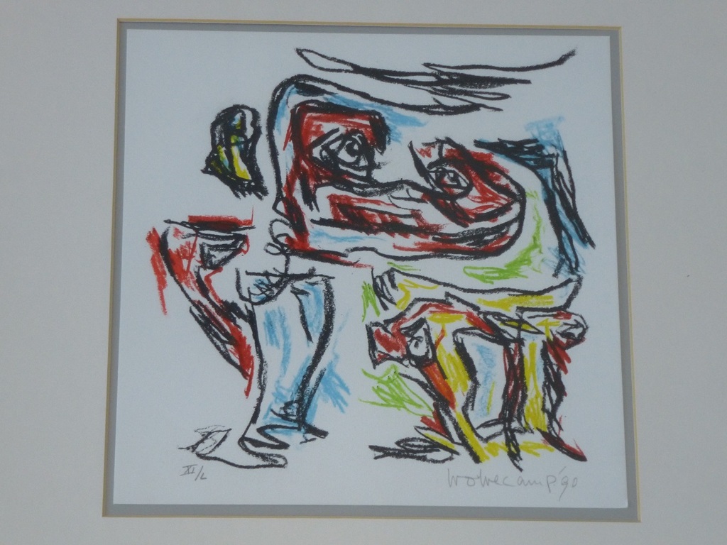Theo Wolvecamp, ingelijste litho: Dansers, 1990 verkocht voor € 350!