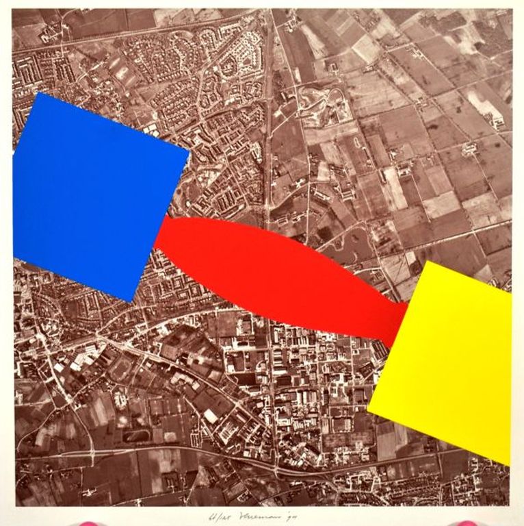 Peer Veneman: Gemengde Techniek, Luchtfoto met kleurvlakken kopen? Bied vanaf 1!