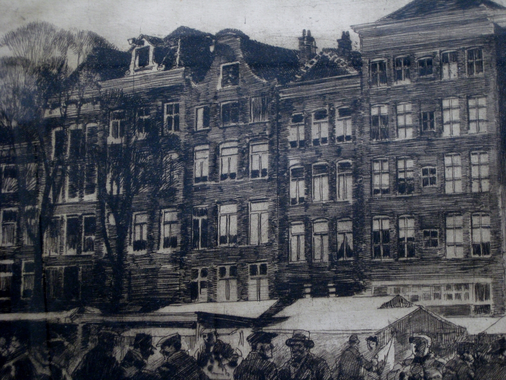 Jos Rovers (1893-1976) - Grote ets Waterlooplein Amsterdam kopen? Bied vanaf 110!