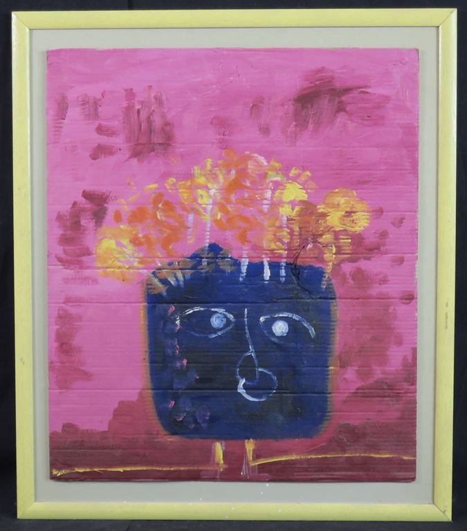 Meertje Kaal: Olieverf op karton, Zonder titel - Ingelijst kopen? Bied vanaf 1!