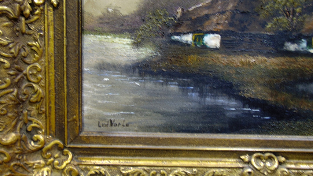 Sfeervol oud hollands landschap met boerderijtje, onbekende kunstschilder kopen? Bied vanaf 1!