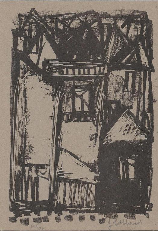 Jan Cobbaert: compositie 1 (litho uit 1952) kopen? Bied vanaf 25!