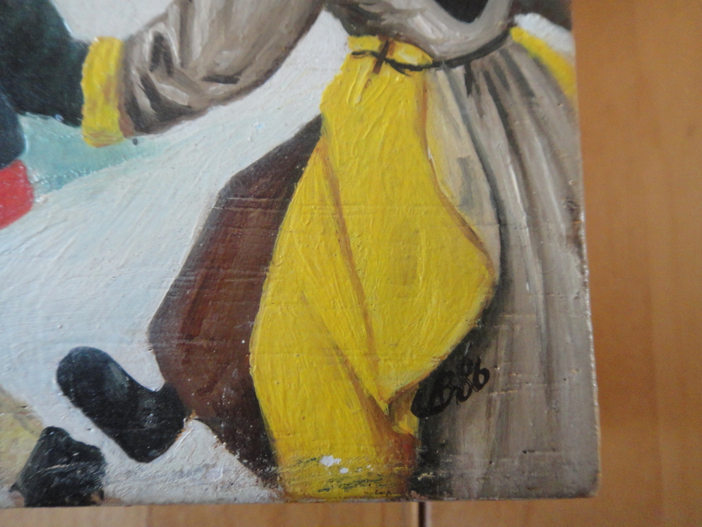 Jan de Bie (1946) -olieverf op paneel- 'sneeuwlandschap met personen' kopen? Bied vanaf 125!