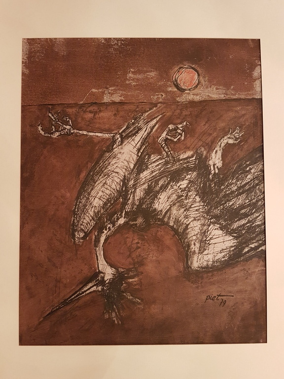 Piet Snoeren; Gouache, De Val van Icarus kopen? Bied vanaf 380!