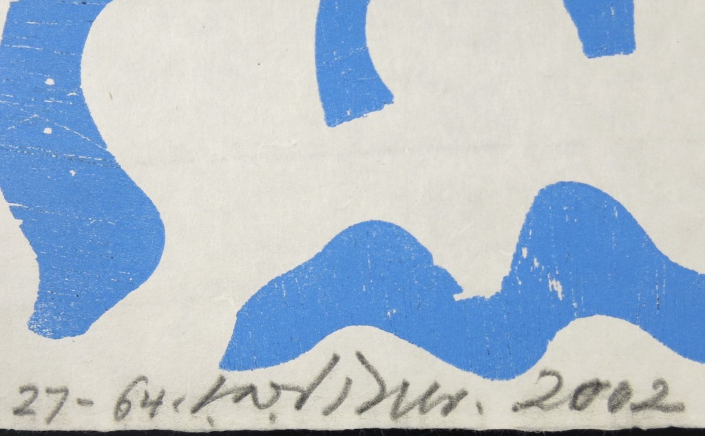 Carel Visser: Houtsnede, Zonder titel (blauw) kopen? Bied vanaf 100!