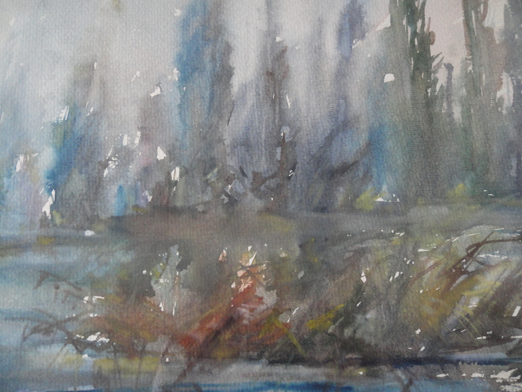 Bob ten Hoope (1920-2014), aquarel, abstract landschap  kopen? Bied vanaf 55!