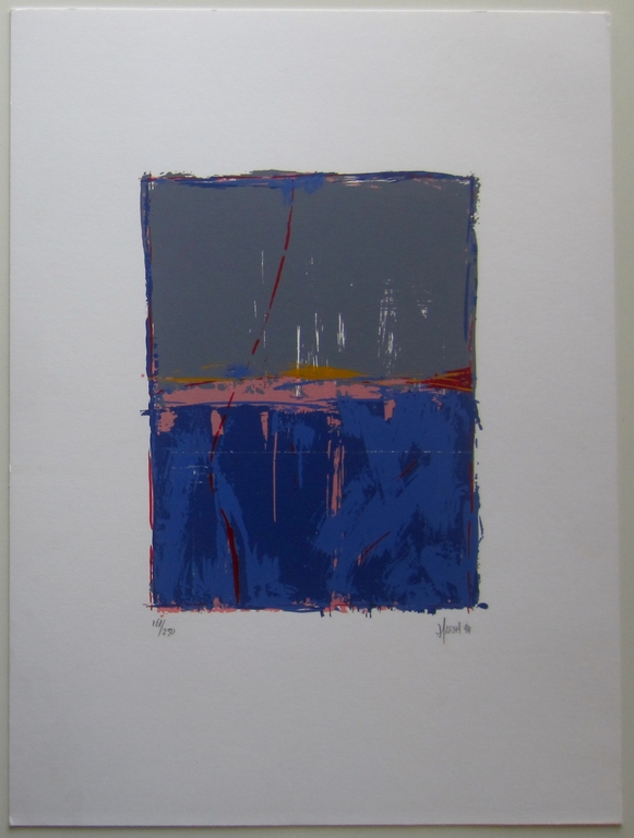 Ad van Hassel (1953) - zeefdruk 1994 blauw kopen? Bied vanaf 1!