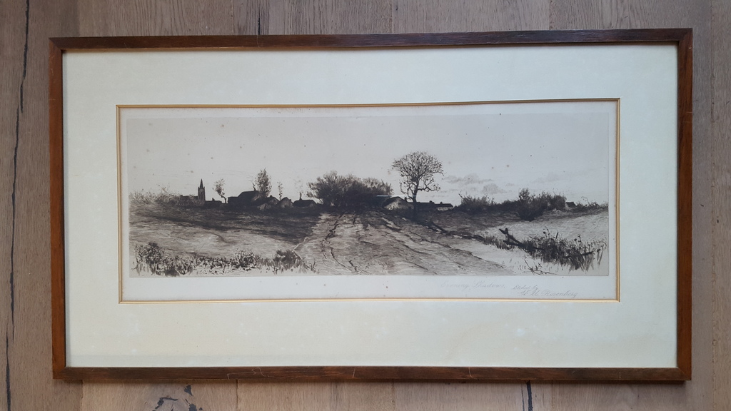 Rosenberg - ets, Evening shadows, gesigneerd in de plaat kopen? Bied vanaf 1!