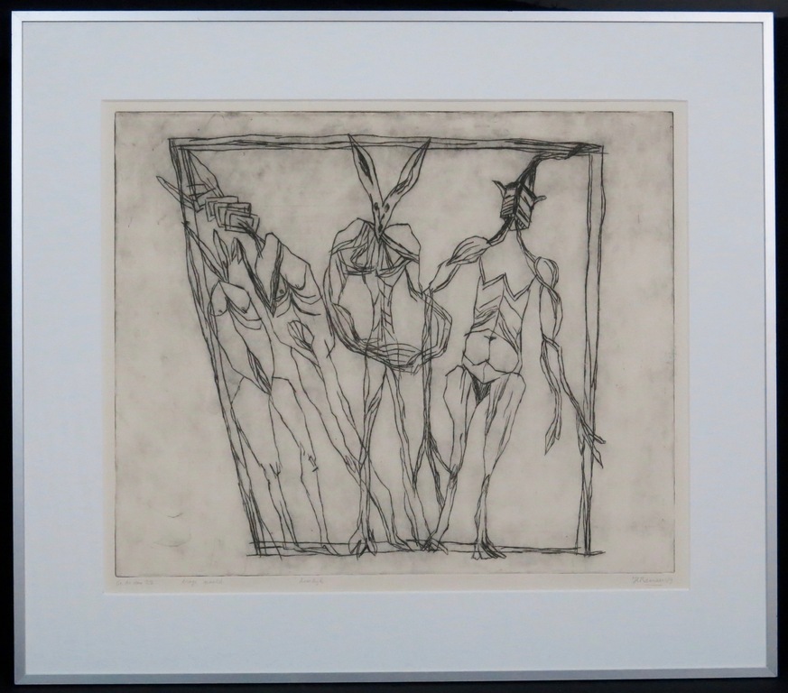 Hanny Ramaer: Ets, Dierlijk -Ingelijst verkocht voor € 35!