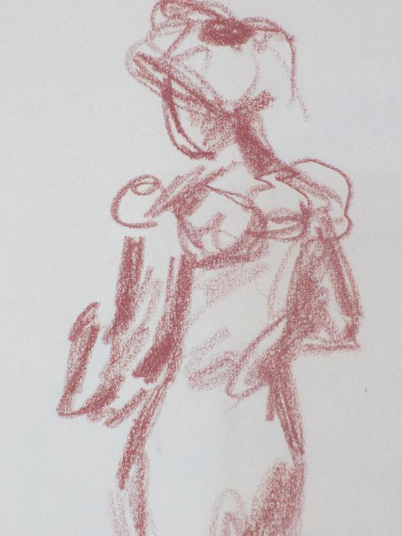 Johan Laurent ter Veer, Flanerende Dame, Rode tekening kopen? Bied vanaf 25!