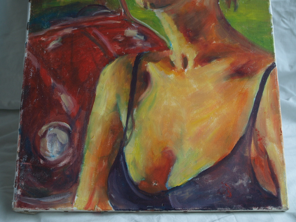 Gijs, Aad of Justus Donker? : Acrylverf op doek –Volkswagen & Model–After Nature kopen? Bied vanaf 1!