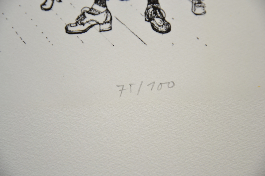 Sipke Huismans: Litho. Figuren in interieur uit 1978 kopen? Bied vanaf 35!