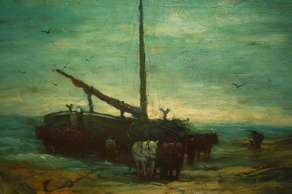 BOMSCHUIT MET PAARDEN AAN HET STRAND 1928 door VAN TOL kopen? Bied vanaf 300!