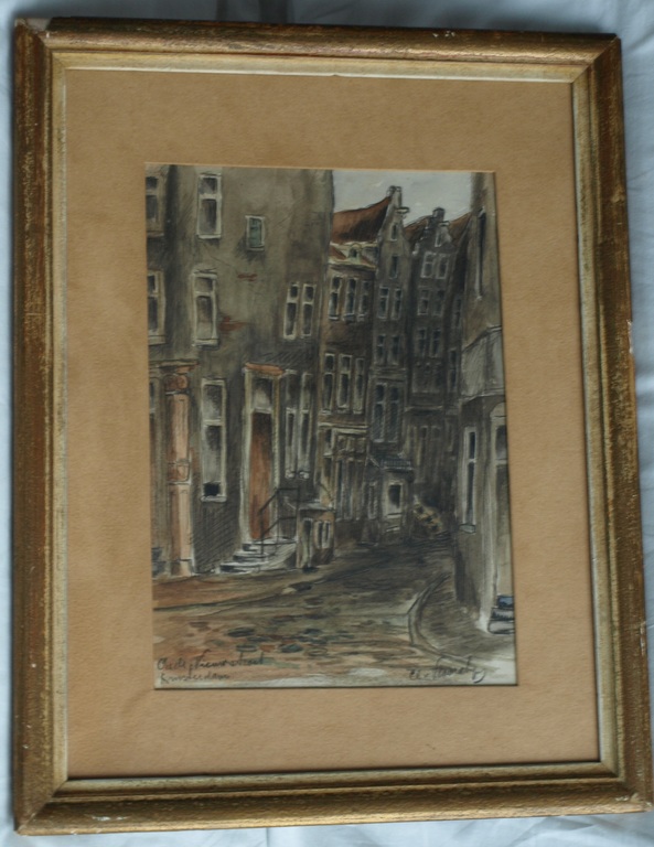 Clement van Vlaardingen : Aquarel , Oude Nieuwstraat Amsterdam Ã¢ï¿½ï¿½ ingelijst Ã¢ï¿½ï¿½1950 kopen? Bied vanaf 75!