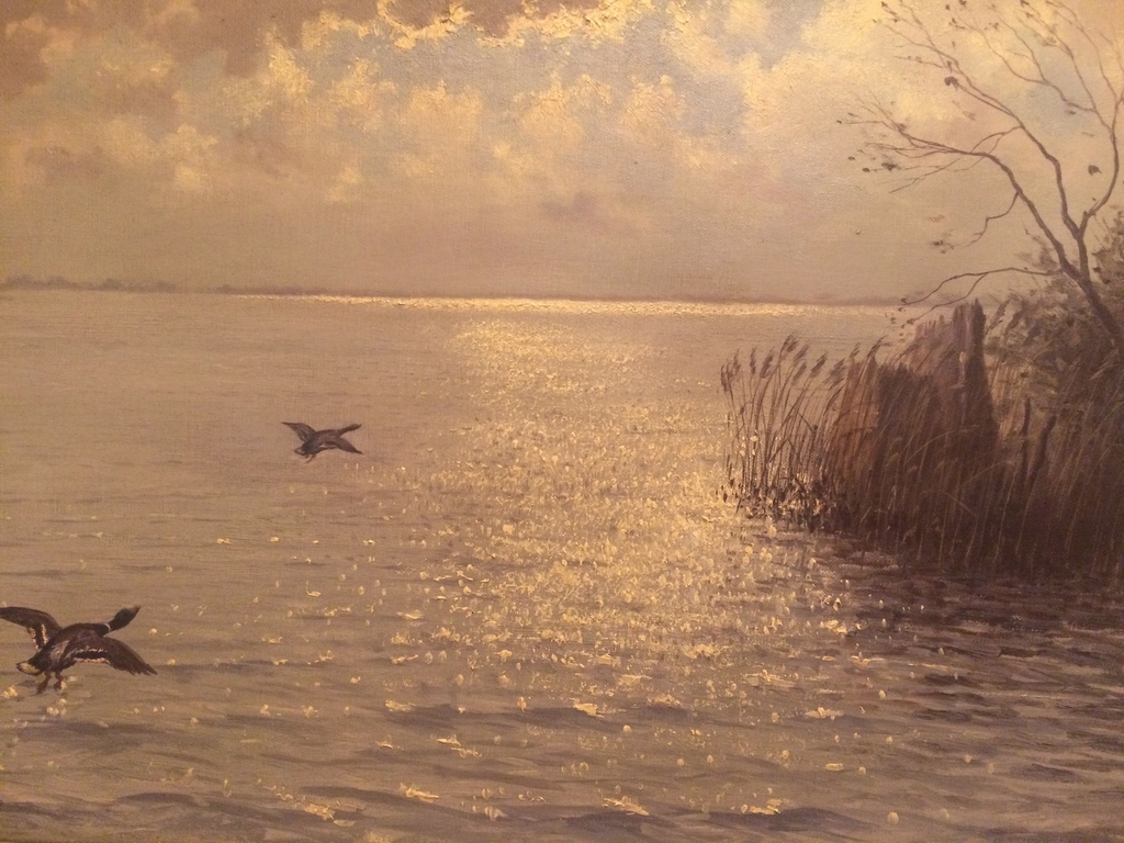 Jacobus Leonardus van der Meide - Schilderij (opvliegende eenden boven water) kopen? Bied vanaf 135!