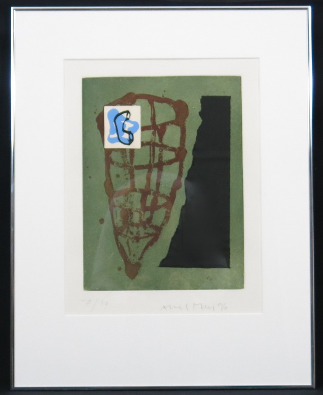 Albert Mertz: Ets, Zonder titel - Ingelijst verkocht voor € 40!