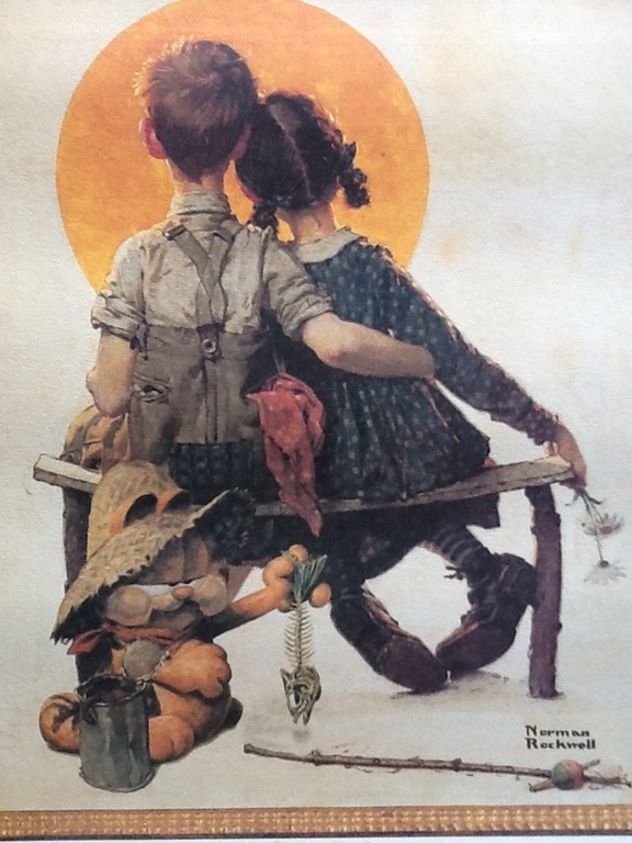 Jim Davis: offsetlitho Garfield, op Saturday Evening Post van Norman Rockwell,  kopen? Bied vanaf 50!