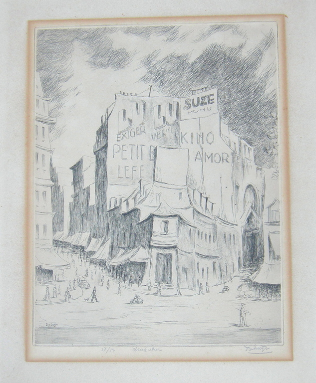 Dick van Luijn, ets: Place Blanche Parijs kopen? Bied vanaf 15!