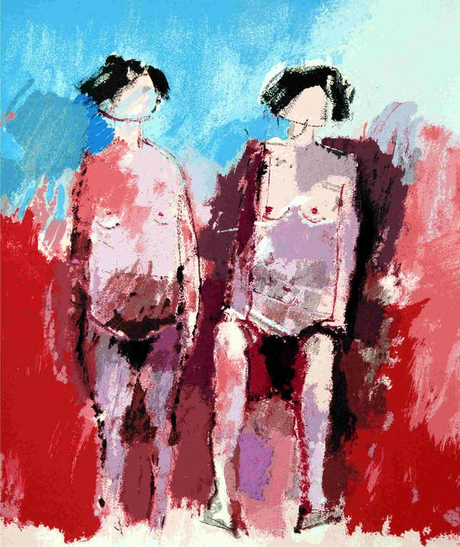 Jan Homan - De wijfies - gesigneerde zeefdruk - E/A exemplaar - 2005 verkocht voor € 50!