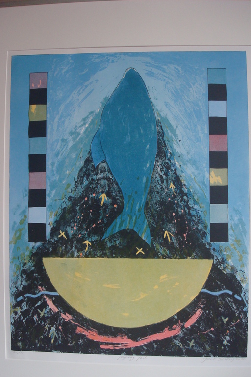 GERT STRENGHOLT- 'FLYING FISH' - Litho, gesigneerd, genummerd, ingelijst kopen? Bied vanaf 55!