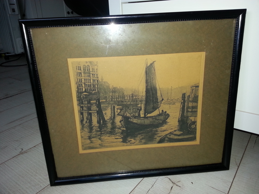 Jan Sirks(185-1938), ets Vier leeuwenbrug Rotterdam, hand gesigneerd (ingelijst) kopen? Bied vanaf 55!