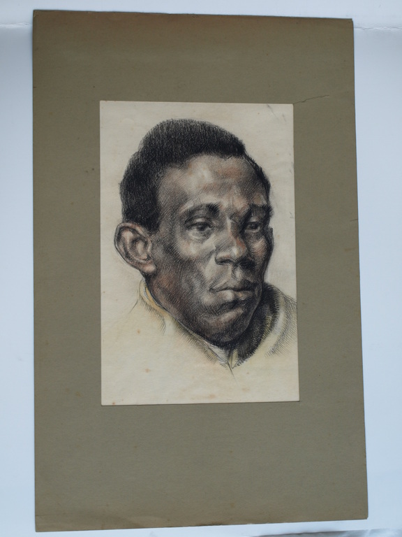 Elias Smalhout : Tekening , Portret zwarte man – ca 1920  kopen? Bied vanaf 1!